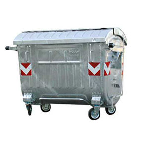 Contenedor de residuos de acero galvanizado - GRA-400 series - GRECO-ECOLOGY - para residuos urbanos / con tapa / 4 ruedas