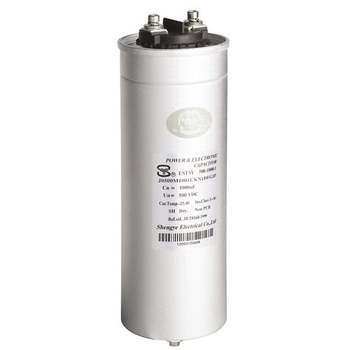 Condensador eléctrico de película de polipropileno metalizado - EST - Sheng Ye Electric Co.,ltd - de aluminio / cilíndrico / de rosca
