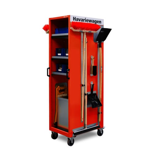 Carro de limpieza - HVW 5000 - Apfel Metallverarbeitung GmbH - con estantes / de desechos / con ruedas giratorias