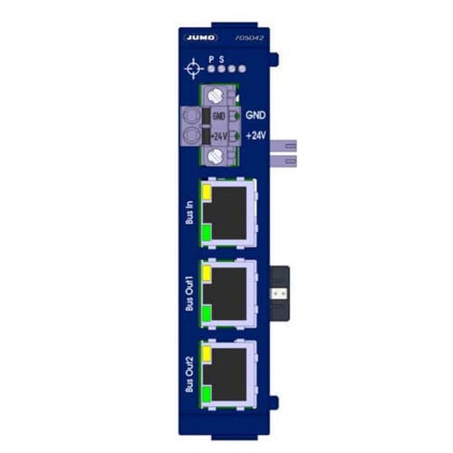 Router central - 705042 - JUMO GmbH & Co. KG - RJ45 / en riel DIN / 3 puertos