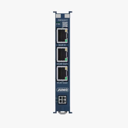 Módulo de comunicación EtherCAT - 705163 - JUMO GmbH & Co. KG - RJ45 / 3 puertos / en riel DIN