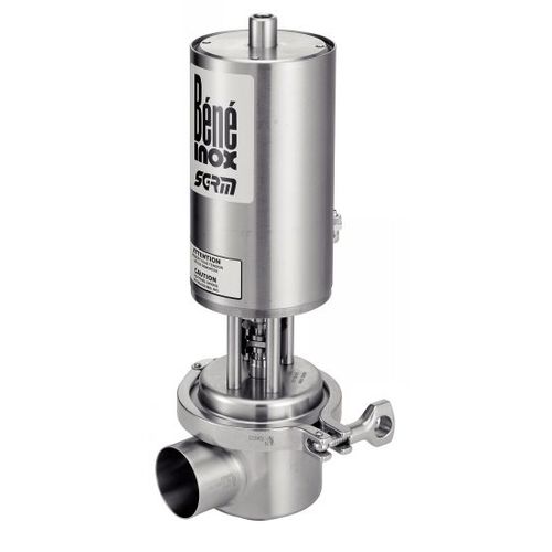 Válvula de tapón - 61331 - BENE INOX - con control neumático / para alimentos líquidos y bebidas / de asiento