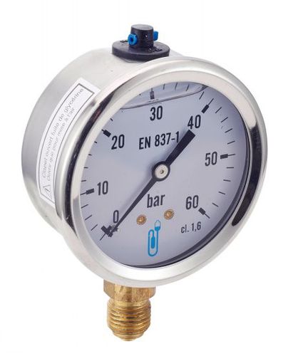 Manómetro absoluto - 7311 - BENE INOX - de esfera / roscado / de acero inoxidable