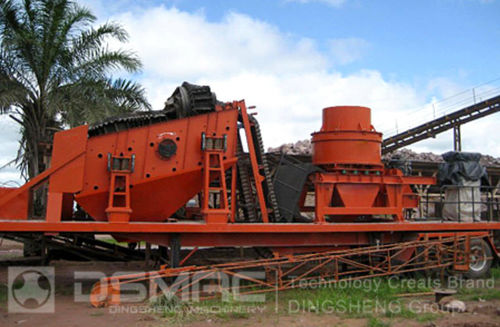 Machacadora de impacto con eje vertical - DMP series  - Zhengzhou Dingsheng Engineering Technology Co., Ltd. - móvil / compacta / fina