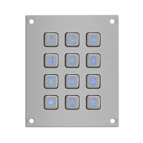 Teclado numérico 12 teclas - B884 - Joiwo Explosion Proof Science and Technology - empotrable / de acero inoxidable / IP65
