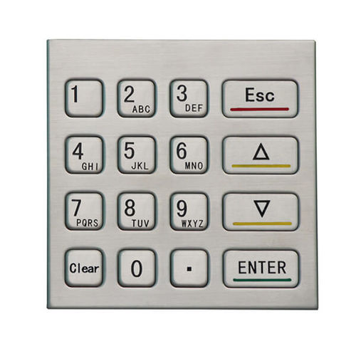 Teclado numérico 16 teclas - B725 - Joiwo Explosion Proof Science and Technology - empotrable / de acero inoxidable / IP65