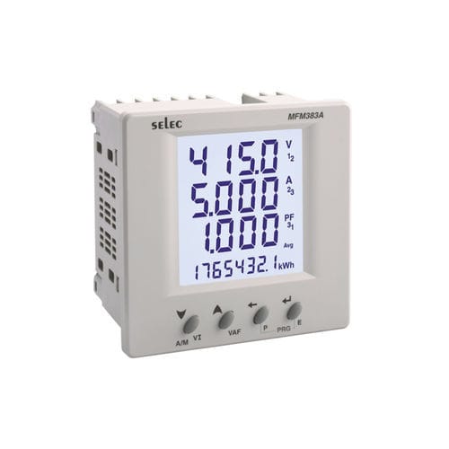Multímetro digital - MFM383A series - SELEC Controls Pvt. Ltd. - montado en panel / cat I / de frecuencia