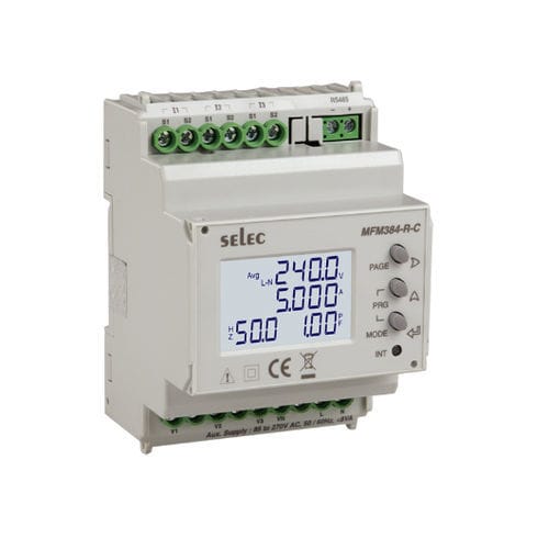 Multímetro digital - MFM384-R-C series - SELEC Controls Pvt. Ltd. - en riel DIN / cat I / de frecuencia