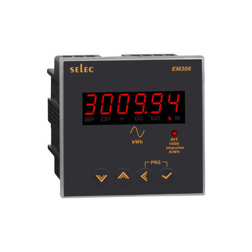 Contador de energía eléctrica monofásico - EM306 series - SELEC Controls Pvt. Ltd. - para montaje sobre panel / con salida digital / RS-485