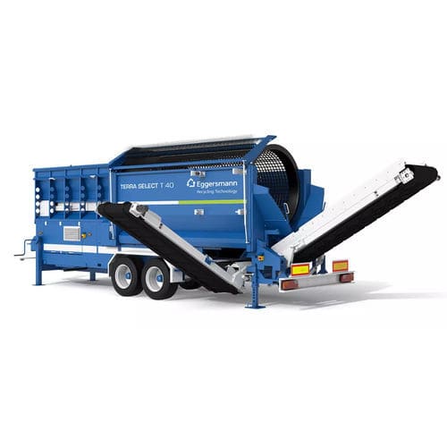 Criba de cribado en seco - TERRA SELECT T 40 - Eggersmann Recycling Technology - para el tratamiento biológico de residuos / móvil / de tambor