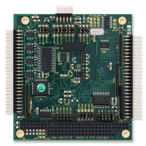 Tarjeta E/S analógica - 104-AIO12-8 - ACCES I/O Products, Inc. - con 24 E/S / montada en circuito impreso / jumper