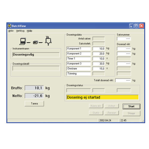 Software de supervisión - BatchView - Nobel Weighing Systems - de visualización / de mando / de base de datos