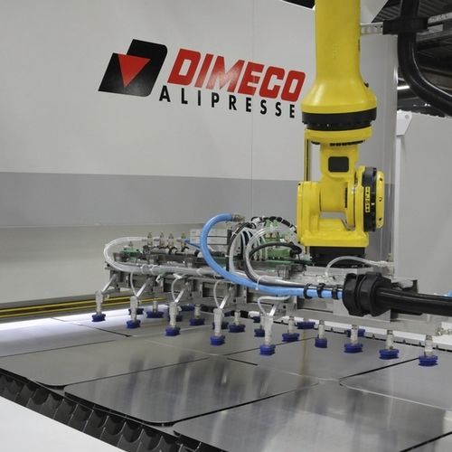 Línea de corte láser de fibra - DIMECO - para metal / automática / alimentada por bobina