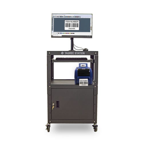 Puesto de trabajo móvil - TagRec Station - Max Systems GmbH - industrial / de etiquetado / modular