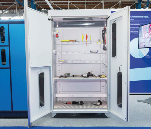 Armario de almacenamiento y distribución - RFIDBOX - ELECTROCLASS - de suelo / con puertas dobles / para herramienta