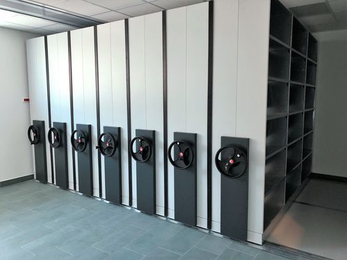 Sistema de estanterías con tablas - MOBICLASS - ELECTROCLASS - móvil / para documentos / de acero galvanizado