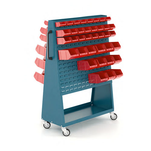 Carro de servicio - V-CONT series - HECO - de metal / porta-cubetas / con ruedas giratorias