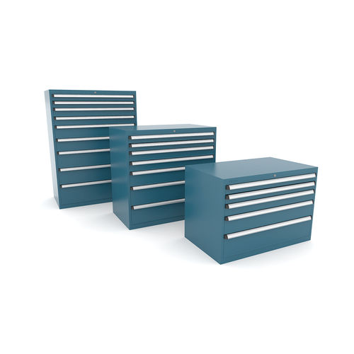Armario de almacenamiento - 123 series - HECO - con patas / con cajones / de metal