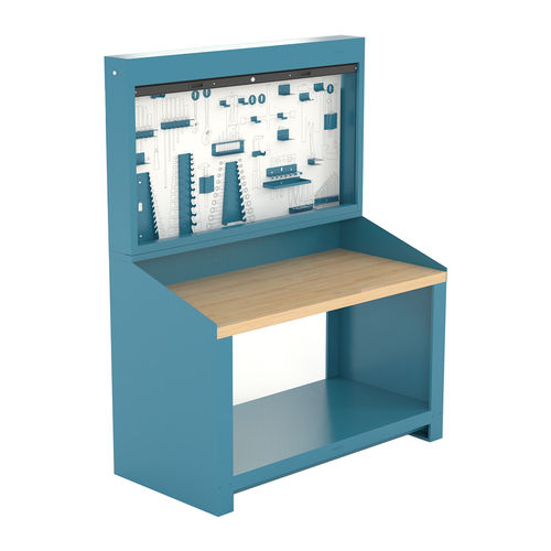 Banco de trabajo de acero - 150 series - HECO - con panel portaherramientas