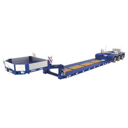 Semirremolque de cuello de cisne - STZ-V series - Goldhofer - góndola de cama rebajada / para obras / de 3 ejes