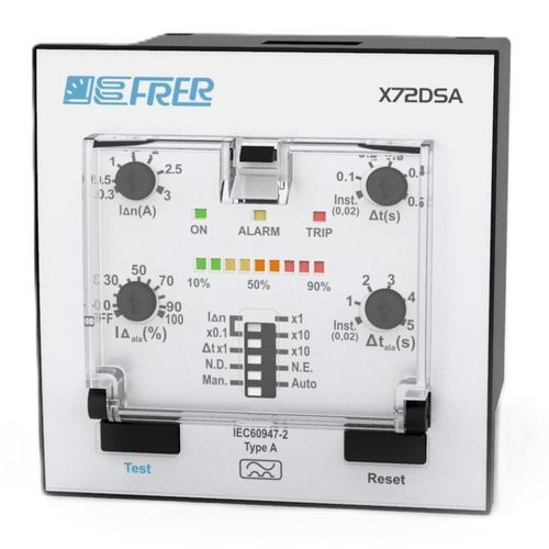 Relé de protección de fuga a tierra - X72DSA - FRER - para montaje en panel / IEC / ajustable
