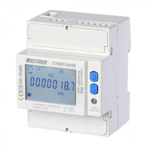 Contador de energía eléctrica trifásico - C70QTL005S4CAD - FRER - en riel DIN / salida de impulsos / con transformador de corriente