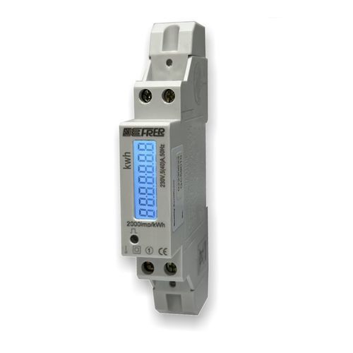 Contador de energía eléctrica monofásico - C18WS - FRER - en riel DIN