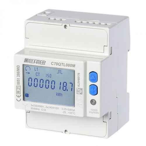 Contador de energía eléctrica trifásico - C70QTL080M4CAD - FRER - en riel DIN / Modbus / con comunicación integrada