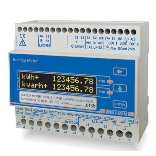 Contador de energía eléctrica trifásico - C15DPL - FRER - en riel DIN / con transformador de corriente / multiprecio