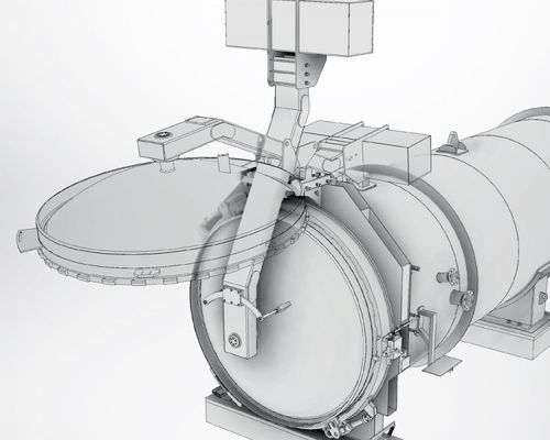 Puerta de acero inoxidable - Akar Makina - de acero / para interior / automática