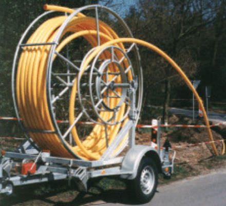 Remolque portabobina - ø 1 800 - 2 500 mm | BKT 10-12-15 K - Bagela Baumaschinen GmbH & Co. KG - para enrollacable / de 1 eje / de acoplamiento