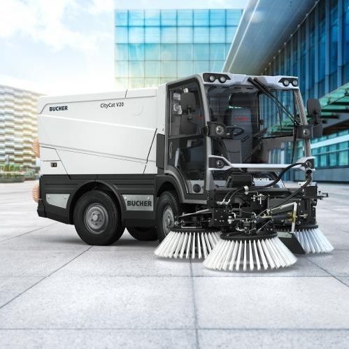 Barredora compacta - CityCat V20 - Bucher Municipal AG - para montaje en vehículo / eléctrica / de calle