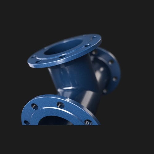 Racor hidráulico - Düker GmbH - con brida / en T / de hierro fundido