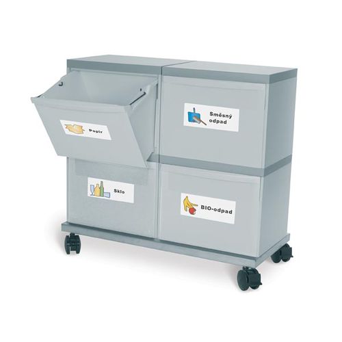 Cubo de basura de plástico - ELKOPLAST CZ - de reciclaje / 4 ruedas