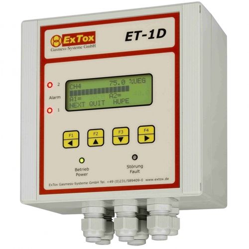 Central de detección de gas visualizador LCD - ET-1D/A - ExTox Gasmess-Systeme - de pared / para fijación en riel DIN / de gas tóxico