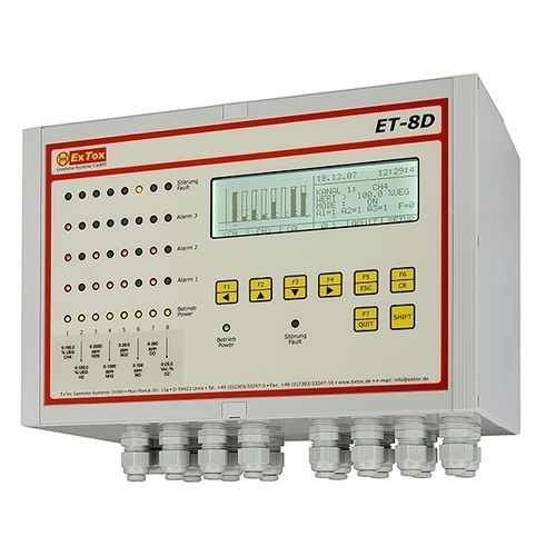 Central de detección de gas multicanales - ET-8D/A - ExTox Gasmess-Systeme - visualizador LCD / para fijación en riel DIN / de pared