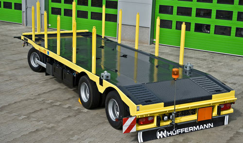Remolque plataforma - Hüffermann Transportsysteme GmbH  - para obras / de 3 ejes / de acoplamiento