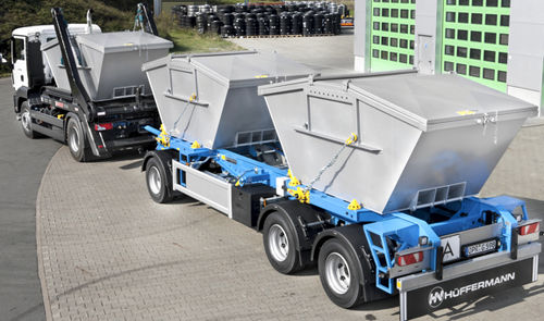 Remolque para contenedores - Vario  - Hüffermann Transportsysteme GmbH  - para obras / de 3 ejes / de acoplamiento