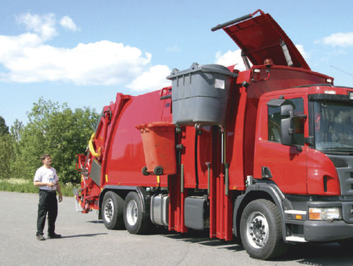 Semirremolque para contenedores - Hüffermann Transportsysteme GmbH  - de desechos / autopropulsado / basculante