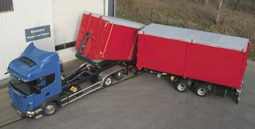 Remolque para contenedores - Volumax - Hüffermann Transportsysteme GmbH  - de desechos / de 2 ejes / de acoplamiento