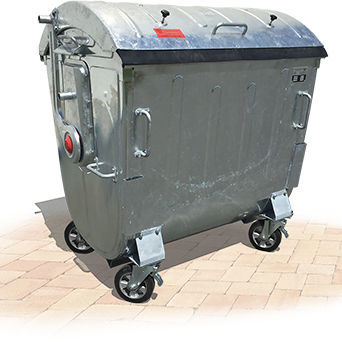 Contenedor de residuos de acero - MGB 1100 - IVB Umwelttechnik GmbH  - para reciclaje / con tapa / 4 ruedas