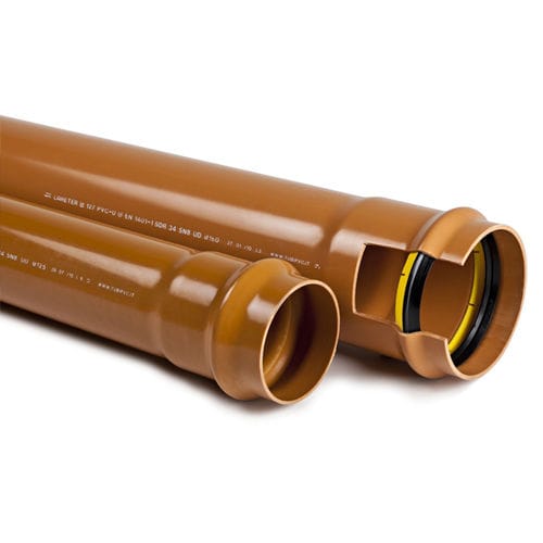 Tubería rígida para agua - LARETER SpA  - para aguas residuales / de PVC / de caucho