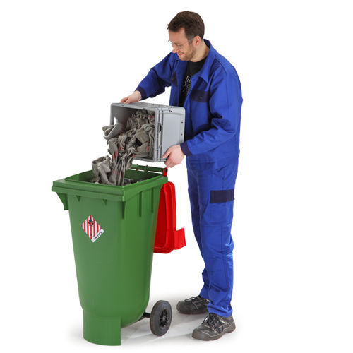 Cubo de basura de PEAD - UN-BOXX	series - P. Henkel GmbH  - para residuos peligrosos / con tapa / con 2 ruedas