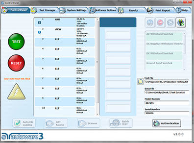 Software para prueba - Autoware®3 - Associated Research - de red eléctrica / de electricidad