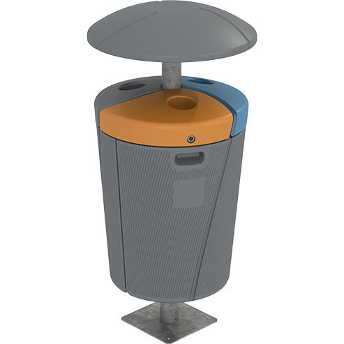 Cubo de basura de acero - PHOENIX - SULO Umwelttechnik GmbH  - de residuos industriales / con tapa redonda