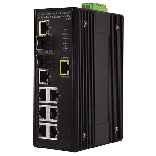 Conmutador Ethernet administrable - SISGM1040-262E-LRT - Nom du compte Lantronix - 8 puertos / Gigabit Ethernet / para montaje sobre riel DIN