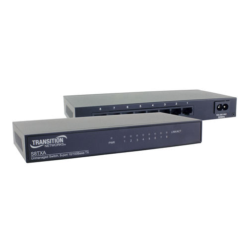 Conmutador Ethernet no administrable - S8TXA - Nom du compte Lantronix - 8 puertos / compacto