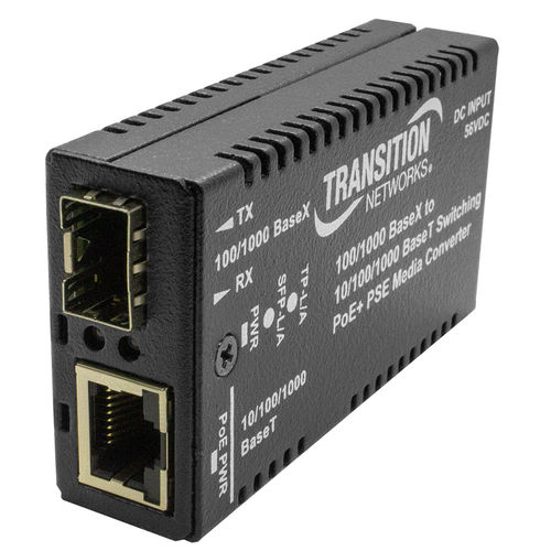 Convertidor de medios - M/GE-PSW-PSE-01 - Nom du compte Lantronix - Ethernet / Gigabit Ethernet / de fibras ópticas