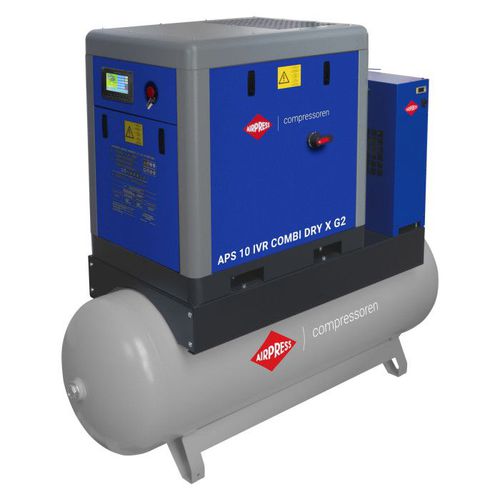 Compresor de tornillo - APS X 10 IVR Combi - AIRPRESS - de aire / eléctrico / estacionario