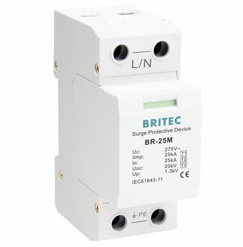 Protector de sobretensión unipolar - BR-25M 1P series - Britec Electric Co., Ltd - de tipo 1 / de tipo 2 / de tipo 3